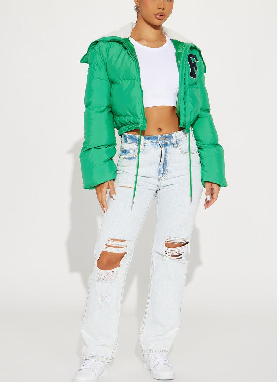 Winter Puffer Jacket Zip Up Warm Jackets