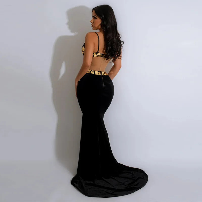 Solid Spaghetti Strap Maxi Dress