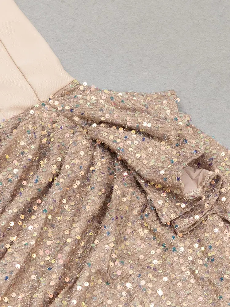 Sequins Sleeveless Bandage Dress
