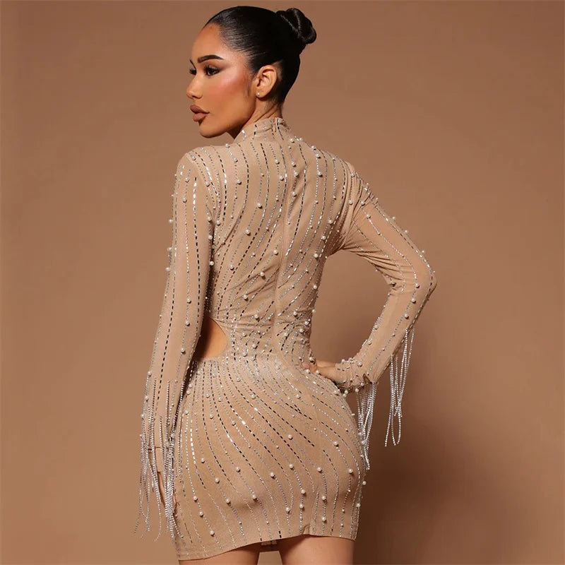 Crystal Pearls Glitter Dresses