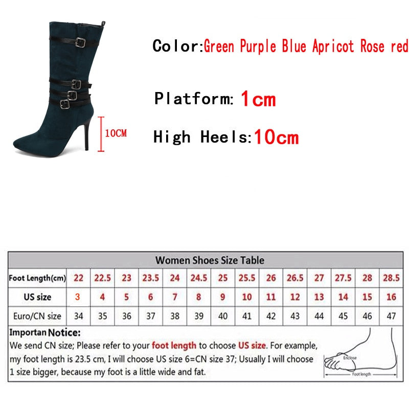 Mid-Calf Boots High Heels EMJP TRENDS