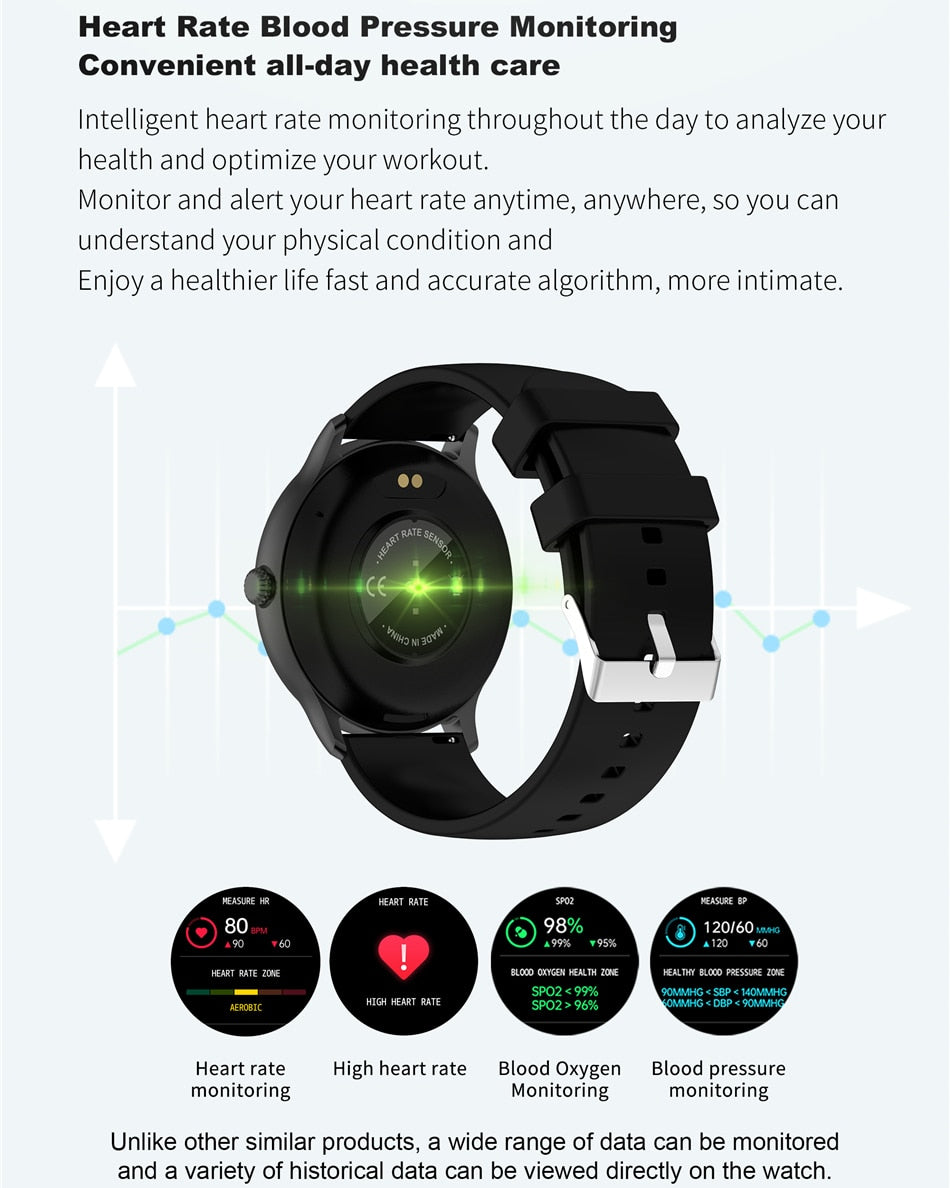 Bluetooth Call Women Smart Watch Men Full Touch Fitness