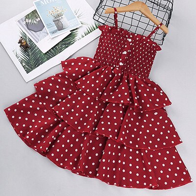 3-12Y Girls Polka-Dot Summer Dress Girls Sleeveless