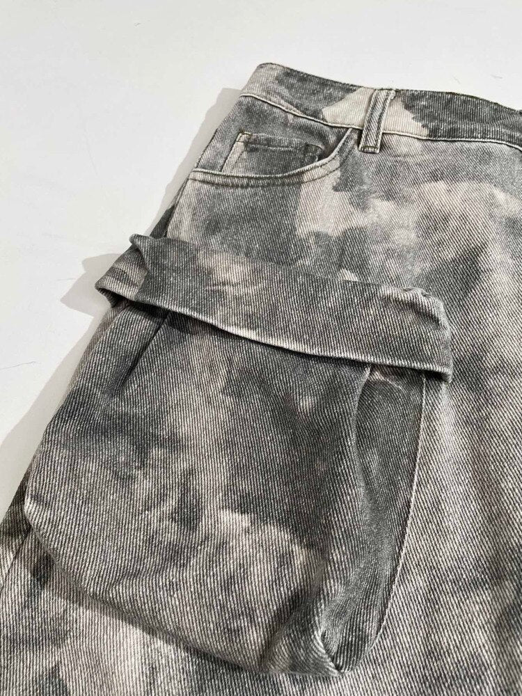 Women's Camouflage Jeans High Waist Multi Pocket Loose