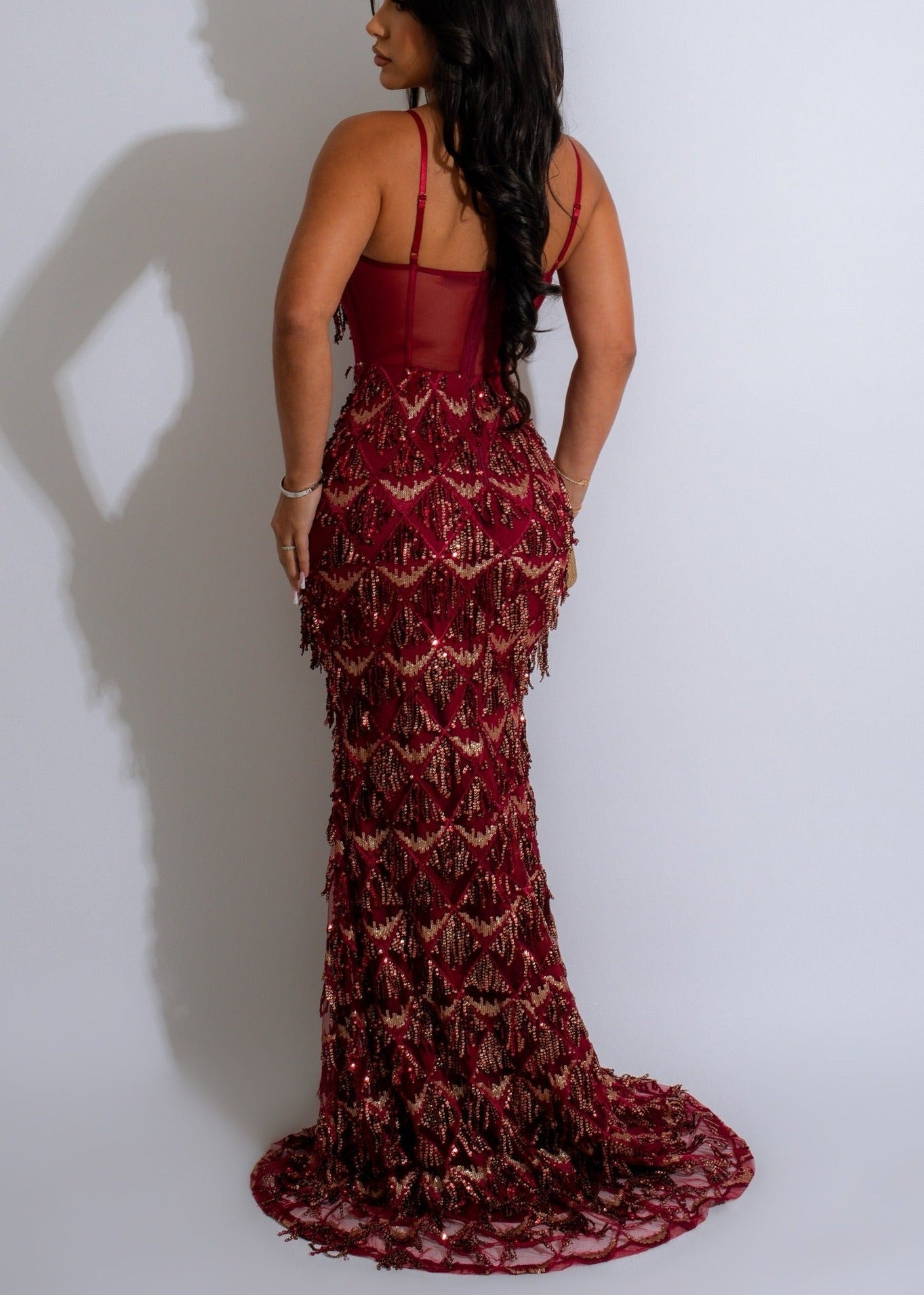 Sequins Spaghetti Strap Maxi Dress