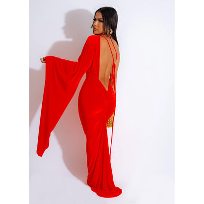 Roski One Cloak Sleeve Maxi Dress