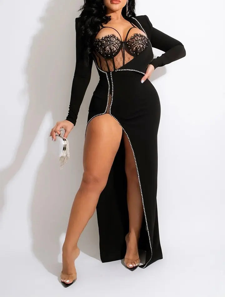 Maxi  Slit Long Dresses Cocktail - Image #9
