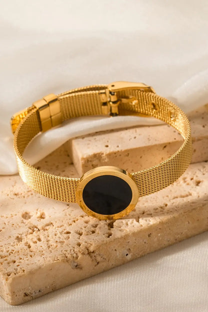 18K Gold-Plated Copper Wide Bracelet Trendsi