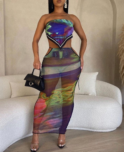 Mesh Two Piece Set Women