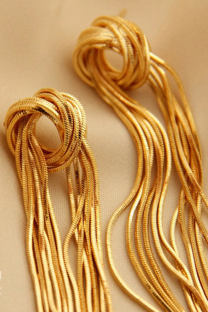 18K Gold Plated Fringe Earrings Trendsi