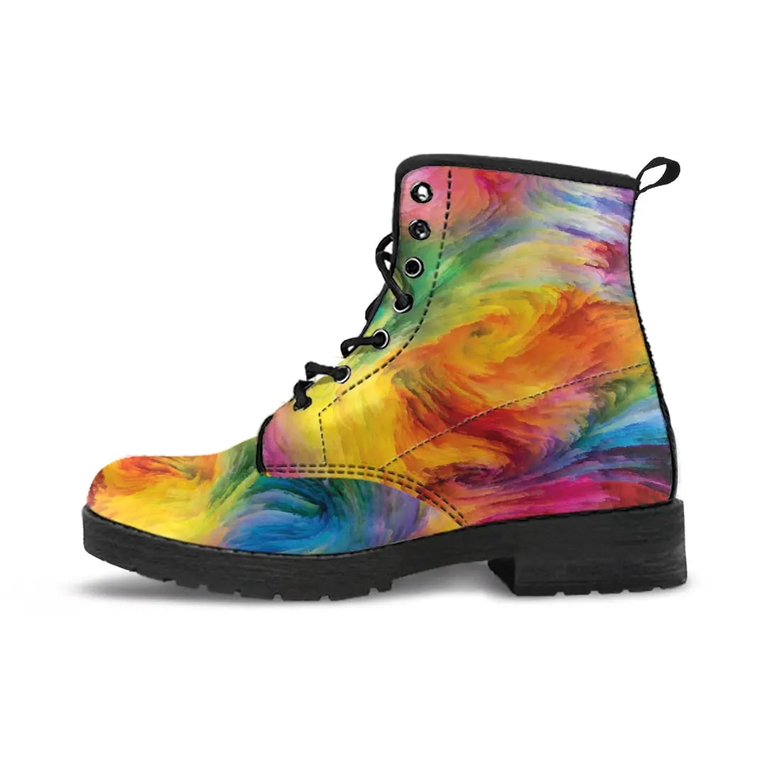 Tie Dye  Women's Ankle Boots Lace-up Platform Boot - Image #4