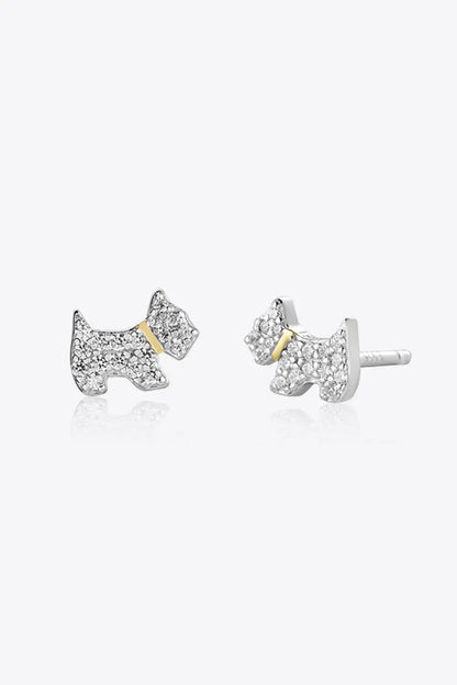 Puppy Zircon 925 Sterling Silver Stud Earrings Trendsi