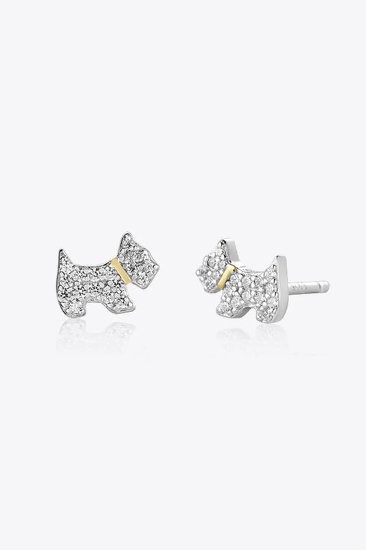 Puppy Zircon 925 Sterling Silver Stud Earrings Trendsi