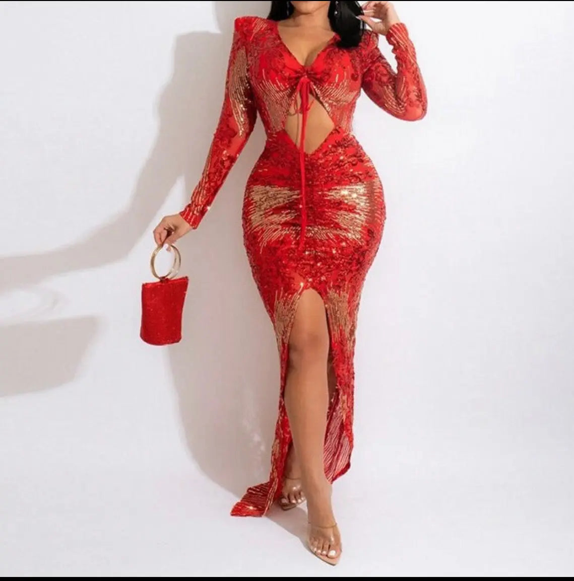 Flamed Maxi Elegant Dress - Image #3