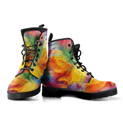 Tie Dye  Women's Ankle Boots Lace-up Platform Boot - Image #1