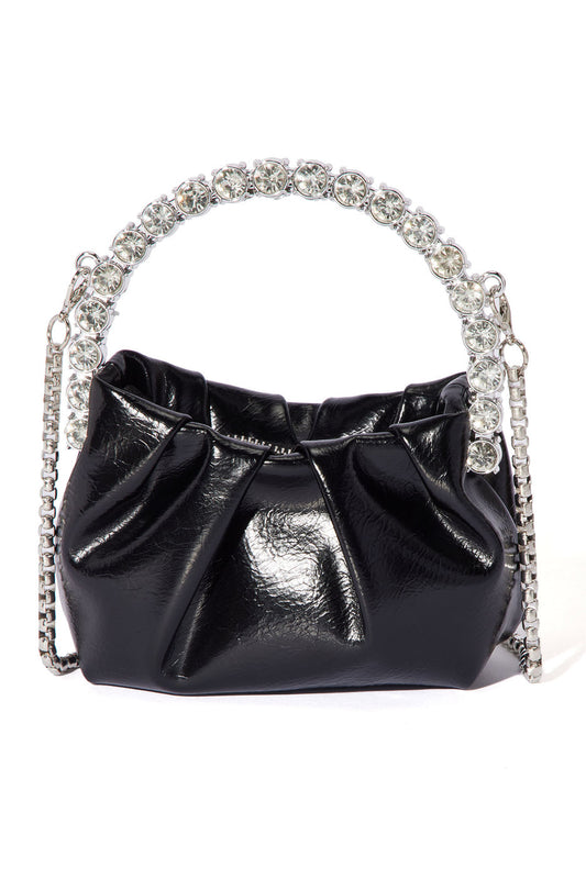 Lady Mini Metal Handle Rhinestone Purses