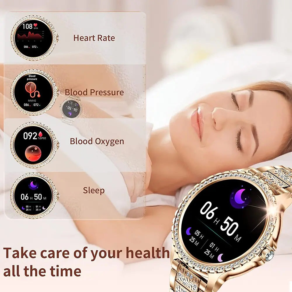 for Huawei Xiaomi Smartwatch Women Android 2023 360*360 Blood Pressure Fitness Tracker Smart Watch Bluetooth Call Waterproof