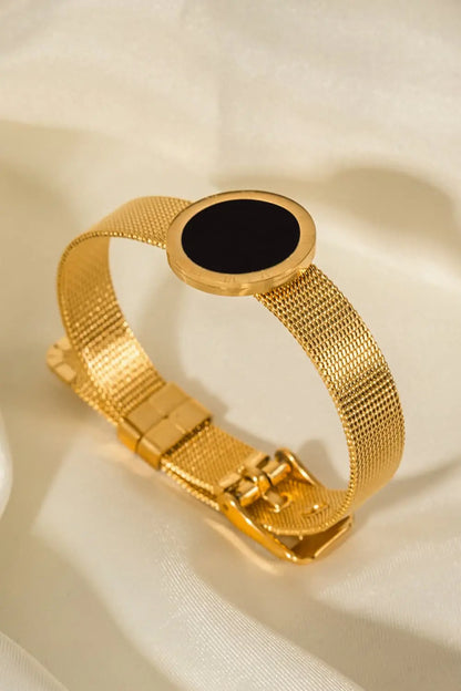18K Gold-Plated Copper Wide Bracelet Trendsi