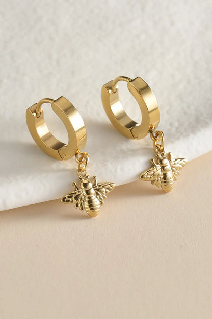 Bee Drop Huggie Earrings Trendsi
