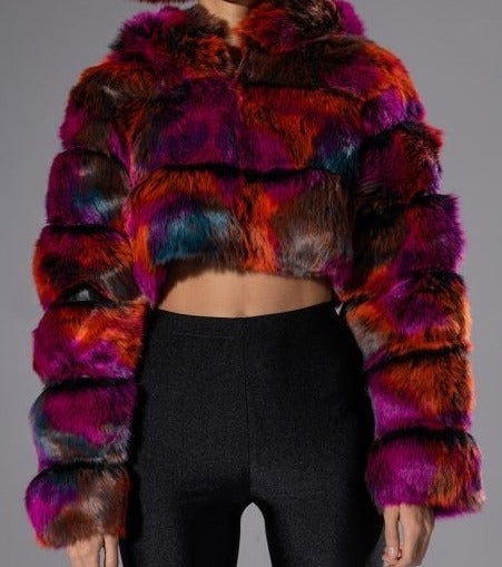 Feel Warm Faux Fox Fur Jackets  Furry Coat for Women Outfits