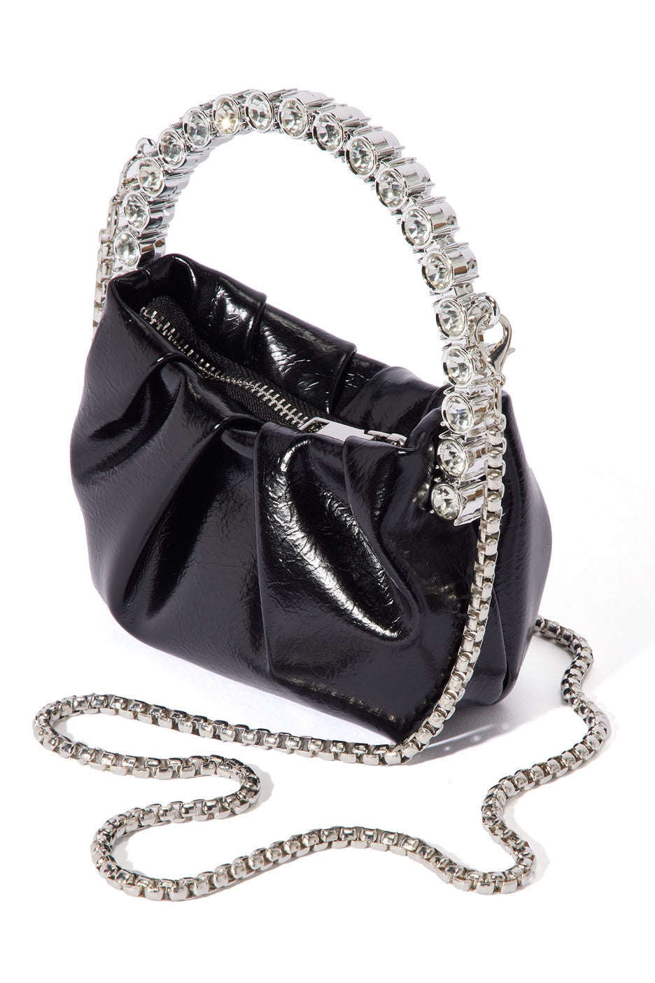Lady Mini Metal Handle Rhinestone Purses