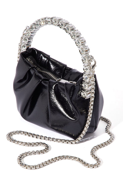 Lady Mini Metal Handle Rhinestone Purses