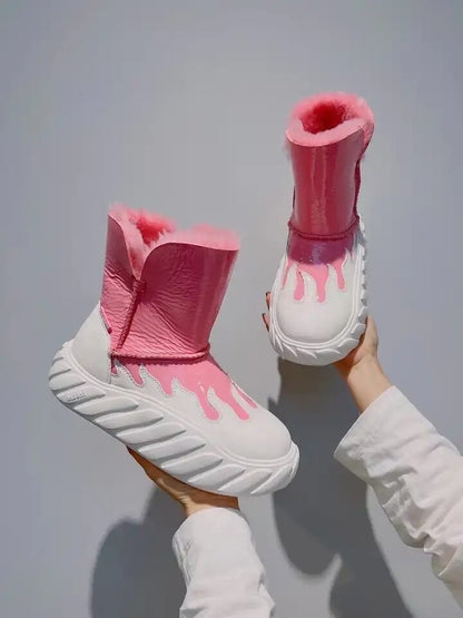 Winter Snow Boots Fur Warm Slip Boots