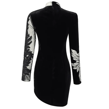Moide Women  Leaves Shape Sequins Dress