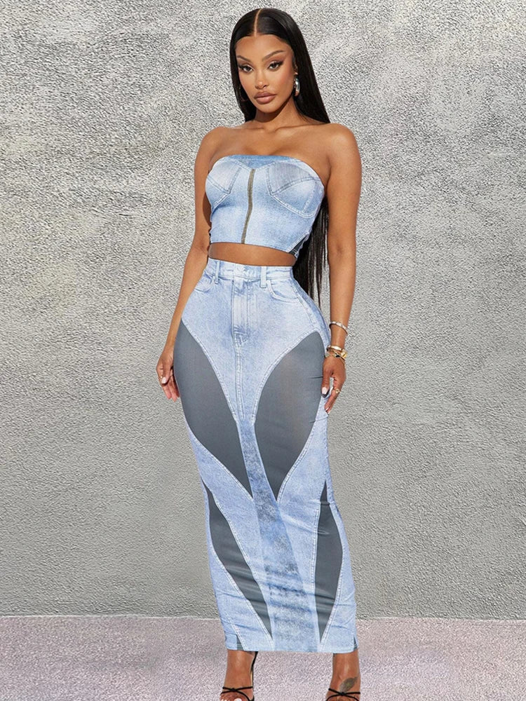Slim Sheath Tops+ Skirts Sets