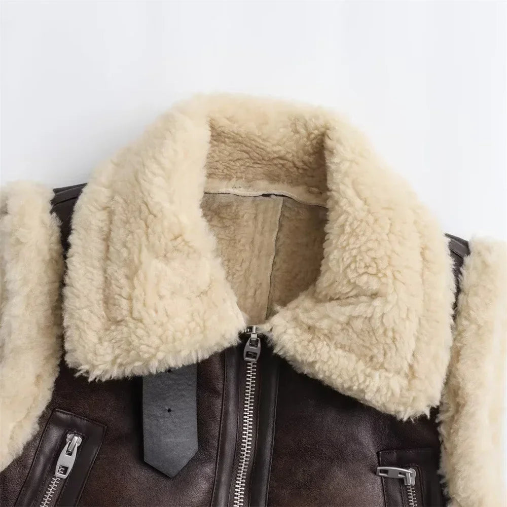 Women Loose Versatile Zippered Vest Coat
