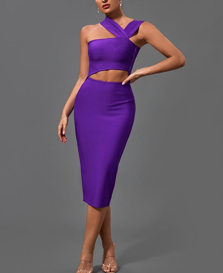 Flame Purple Bodycon Dress