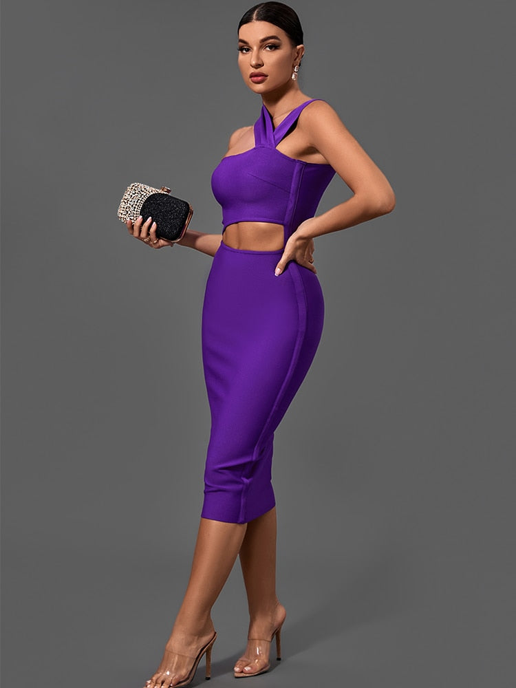 Flame Purple Bodycon Dress
