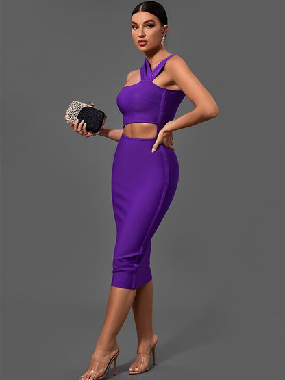 Flame Purple Bodycon Dress