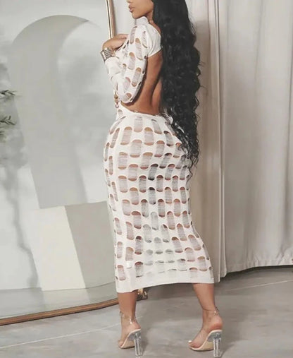 Knit Hollow Out Midi Dresses