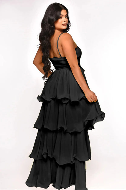 Ruffles Spaghetti Strap  Maxi Dress