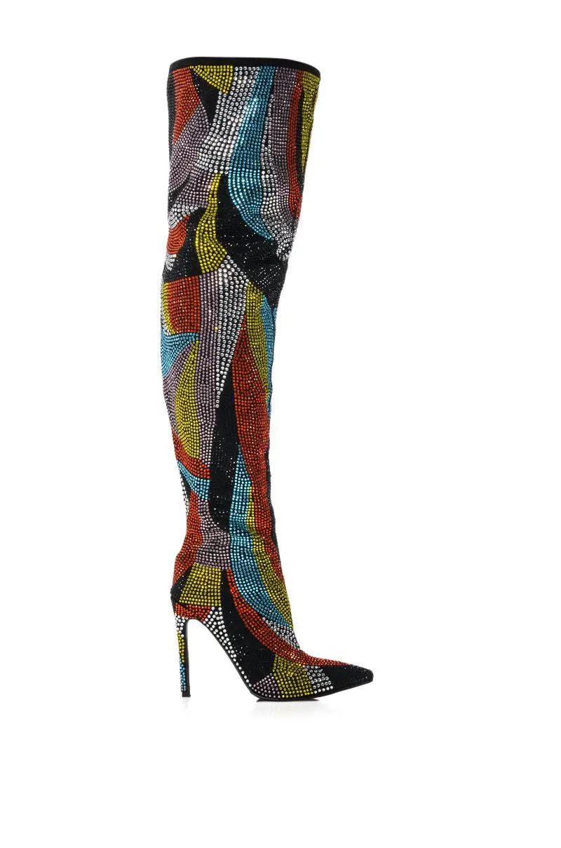 Women Pointed Toe Thin High Heels Boots