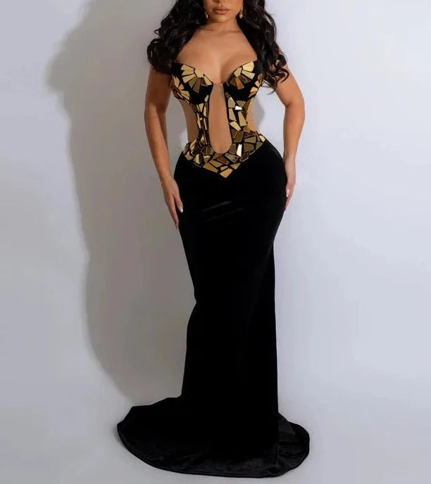 Solid Spaghetti Strap Maxi Dress