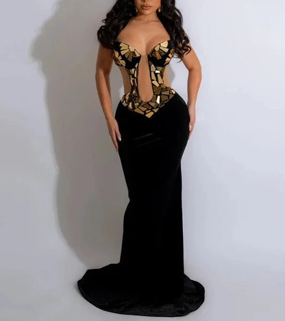 Solid Spaghetti Strap Maxi Dress