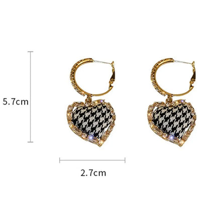 Women's Classic Lattice Heart Earrings