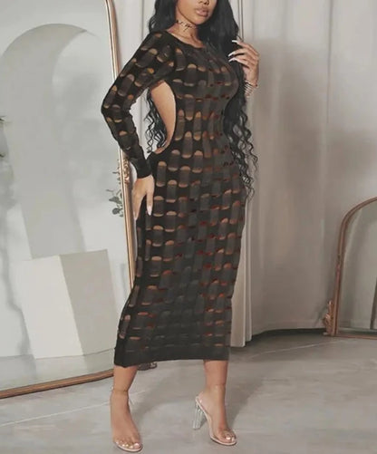 Knit Hollow Out Midi Dresses