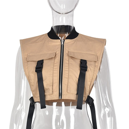 Crop Tops Jacket Women Sleeveless EMJP TRENDS
