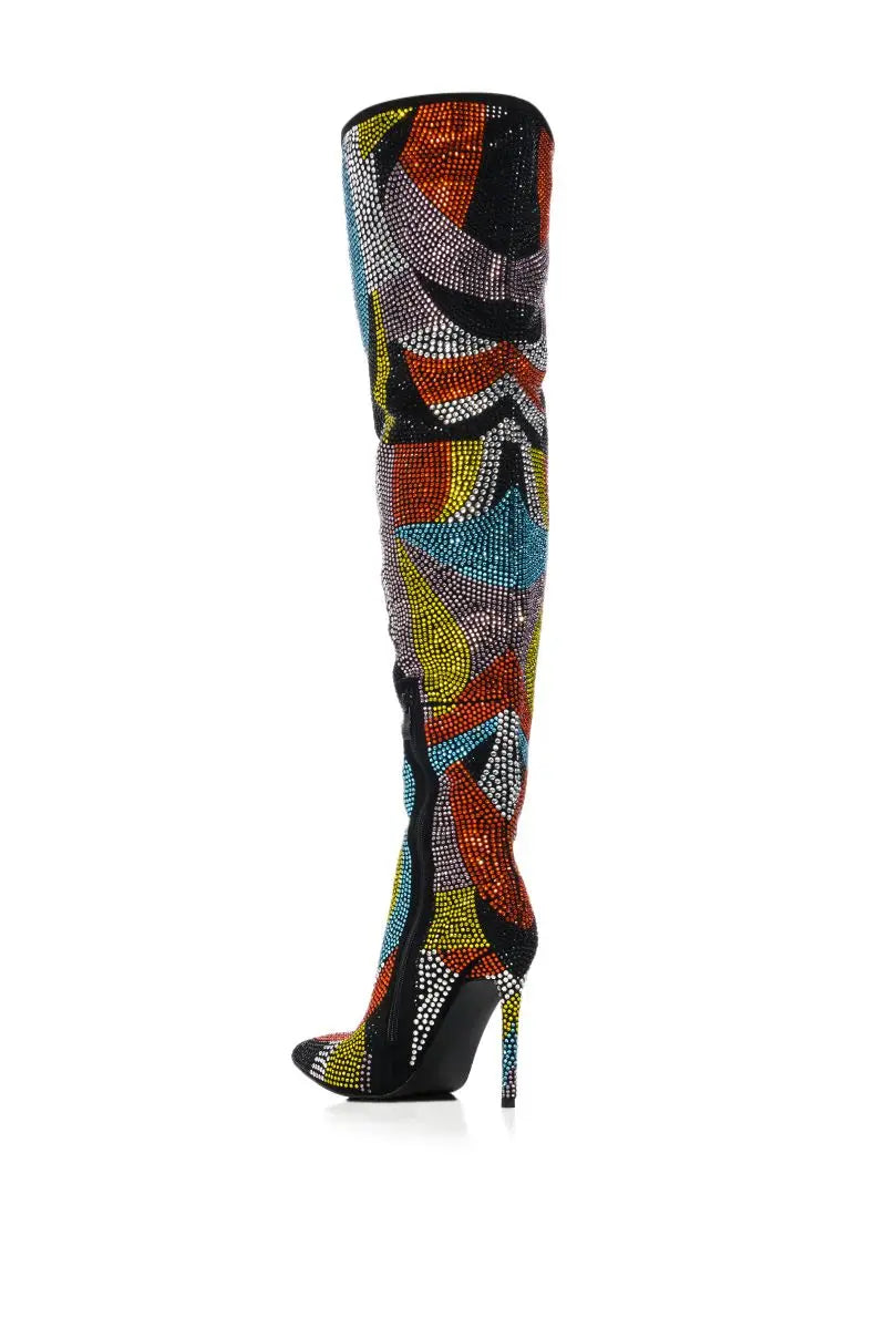 Women Pointed Toe Thin High Heels Boots