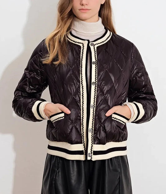 Light Short Puffer Jacket Coat Stand Collar
