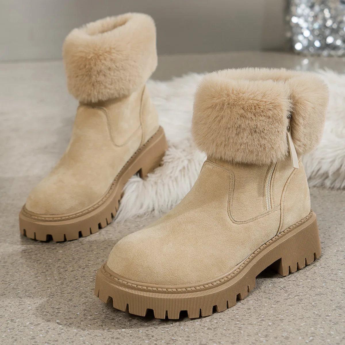 Women's Non Slip Thick Plush Snow Boots