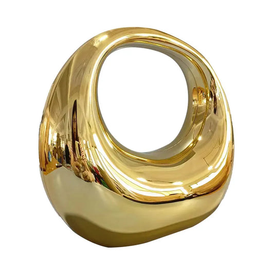 Michou Gold Acrylic Women Bags