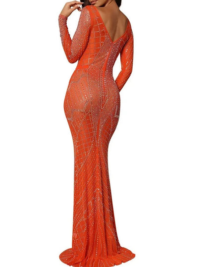 Mesh Backless See Through Bodycon Dresses