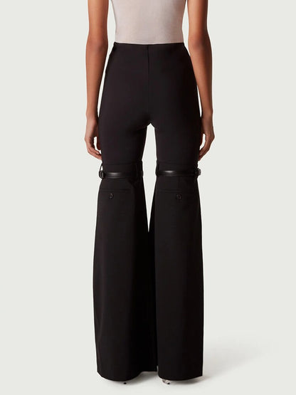 Pants  Knee Strap Black Slight Trousers EMJP TRENDS