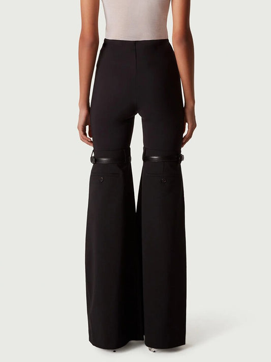 Pants  Knee Strap Black Slight Trousers EMJP TRENDS