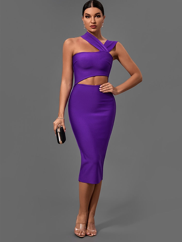 Flame Purple Bodycon Dress