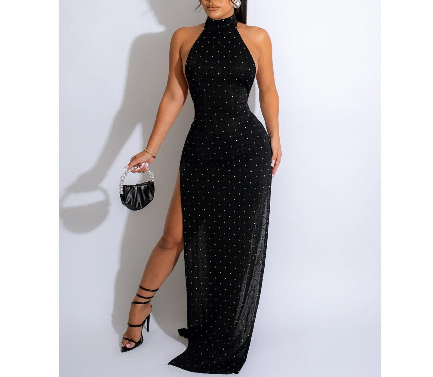 Sleeveless High Side Split Midi Slim Maxi Long Dress